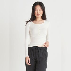 NWT $55 Dex Oatmeal Beige Ribbed Henley Multi Sizes Small Large and X-Large